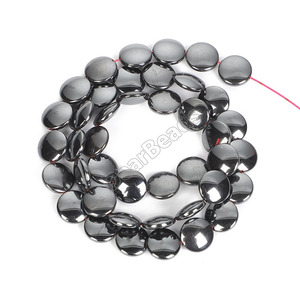 <strong>Black</strong> Hematite Stone <strong>Beads</strong>, Flat <strong>Round</strong>, Oval Non-Magnetic Coin <strong>Beads</strong> for Jewelry Making 4mm, 6mm, 8mm, 10mm, 12mm, 20mm, 38cm - Product Image 4