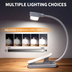 Lampe de lecture LED USB portable rechargeable EGH, double tête pliable, mini lampe à clip pour intérieur, marque-page, lecteur de livre pour le Royaume-Uni - Product Image 3