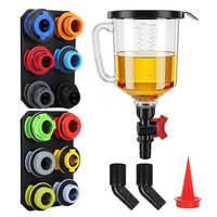 Kit de 18 Piezas para Vertido de Aceite de Motor, Antiderrame, Universal, 1.5L, con 12 Adaptadores Codificados por Color y Almacenamiento Magnético