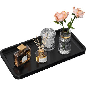 Plateau de réservoir de toilette plateaux de salle de bain noirs plateau de vanité pour la boîte d'organisateur de décor à la maison - Product Image 6