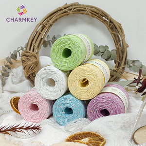 Fil de <span class=keywords><strong>raphia</strong></span> teint style AB fantaisie avec paillettes pour le tricot et le crochet de sacs et chapeaux d'été - Product Image 5