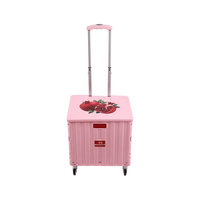 Chariot de courses pliable en plastique de 3 kg avec roues, mini-chariot de supermarché pour transporter des produits, boîte de travail de bureau