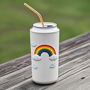 Porte-canette isotherme écologique en néoprène 12oz, étanche, avec fermeture éclair, modèle vierge pour canettes de 330ml - Product Image 5