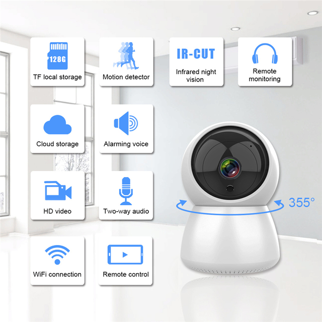 2MP HD Tuya WIFI Indoor Camera 3.6mm Fixed Lens P2P Network Protocol Camera