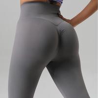 Dames sneldrogende slim fit naadloze fitness yogabroek effen kleur nylon spandex perzik billen leggings sexy hardlooptights