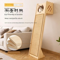 Planche à gratter pour chat en bois massif, jouet domestique pour chat, griffoir en sisal en forme de L pour coin canapé et mur