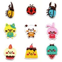 Cool insecte dessin animé bricolage écologique auto-adhésif brodé feutre tissu Patch autocollants pour vêtements et gâteau PVC fer à repasser