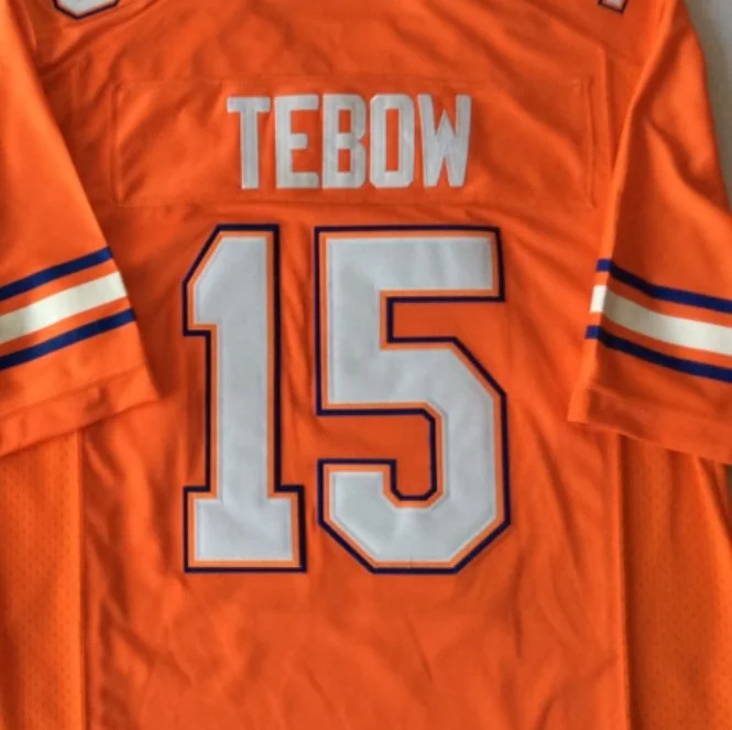 Футболка игрока американского колледжа с вышивкой «готов к отправке» Флорида Тима Тебоу оранжевая