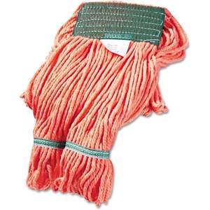 Tête de balai serpillère Boardwalk BWK502OR Orange, taille moyenne, 5 pouces, Super Loop, en coton/fibre synthétique, motif rectangulaire, pour usage domestique, 12 par carton - Product Image 1