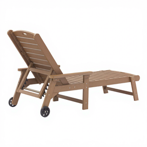 <span class=keywords><strong>Silla</strong></span> de Piscina <span class=keywords><strong>con</strong></span> Cojín y <span class=keywords><strong>Respaldo</strong></span> Ajustable, Tumbona de Playa, Tumbona de Plástico y Madera para Exteriores, Tumbona de Jardín - Product Image 5