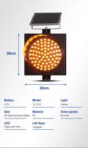 ライトライトライトライトライトライト交通安全警告信号点滅ソーラーイエロー300mm - Product Image 6