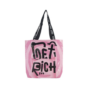 New Custom Ladies Woven <b>Bag</b> Durable Eco-Driendly PP (Polypropylene) <b>Tote</b> <b>Bag</b> with Letter Pattern for Shopping - Product Image 6