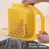 Panier égouttoir pliable 2-en-1 pour évier de cuisine, en plastique, pour laver les fruits et légumes, avec poignée, pour la maison