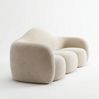 Ensemble Canapé Sectionnel Moderne pour Salon de Beauté, Zone d'Accueil ou Salon – Canapé en Tissu Courbé au Design Créatif avec Options de Couleurs