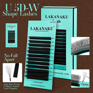 Extension ciglia a W LAKANAKU 3D 4D 5D 6D 7D 8D, ciglia a W naturali morbide pre-assemblate effetto Bloom per trucco di bellezza - Product Image 5