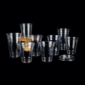 Plastic <b>Cold</b> Drink Coffee Juice Milkshake Clear PET Single Wall <b>Cup</b> 10 12 14 16 18 20 24 32oz Disposable Takeaway <b>Cups</b> with Lids - Product Image 4