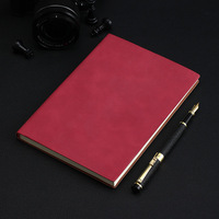 Carnet de notes A5 en cuir PU souple avec couverture rigide, finition dorée, stylo plume, pour le bureau, journal d'écriture, logo personnalisé, cadeau, 100 feuilles