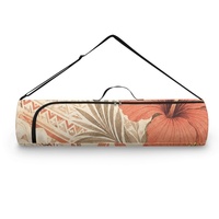 Sac de transport pour tapis de yoga et de pilates à imprimé Tapa Hibiscus Polynésien, avec fermeture éclair et bandoulière réglable