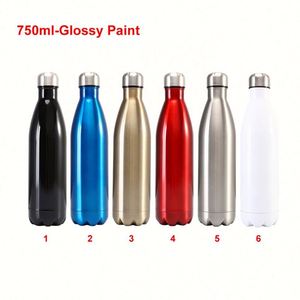Bouteille d'eau isotherme en acier inoxydable à double paroi sans BPA, forme cola, 500 ml/750 ml/1000 ml, vente en gros - Product Image 4