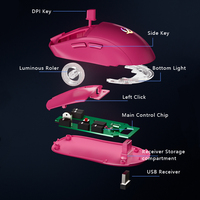 Ratón Inalámbrico Clásico BT 2.4G de Modo Dual, Ratón Óptico Inalámbrico Recargable para Computadora Portátil, Ratón para Juegos RGB