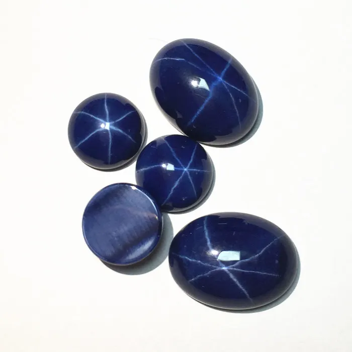 Bijoux en pierre de saphir véritable bleue, coupe ovale, prix étoile bleue, prix au carat