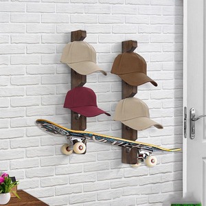 DS3015 Wall-Mounted <strong>Caps</strong> Display for Closet Door Laundry Wooden Hat Holder Hat <strong>Rack</strong> for Wall Baseball <strong>Cap</strong> Organizer Hanger - Product Image 2