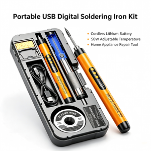 1000mAh USB Digital Display <b>Soldering</b> <b>Iron</b> Wireless Electronic Circuit Welding Tool with Desoldering Pump Orange - Product Image 4