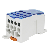 Conector de alimentación de bloque de terminales de instalación de riel DIN tipo tornillo de separación unipolar Ukk de salida múltiple 80A 125A 160A 250A 400A 500A
