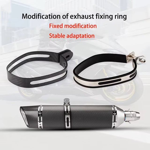 Universal Motorcycle Exhaust Pipe Clamp Steel Stainless Steel 90mm Long-lasting with Fixing Bracket