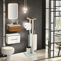 Support de papier toilette carré moderne en métal écologique, brosse de nettoyage de cuvette, porte-rouleaux, ensemble d'organisation pour salle de sport, salle de bain, hôtel, cuisine