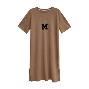 Yaz yeni artı boyutu kadın rahat Maxi ince uzun Over-the-diz T-Shirt ön gevşek göbek tombul için saten taban gömlek kapsayan - Product Image 5