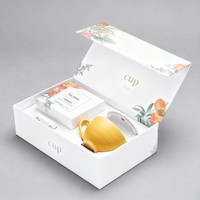 Fleur de luxe personnalisée impression numérique magnétique couleur boîte d'emballage tasse à thé soucoupe thé ensemble boîte tasse à café boîte d'emballage cadeau