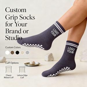 Chaussettes de Pilates antidérapantes <span class=keywords><strong>DIBAO</strong></span> pour femmes, chaussettes de yoga et de danse avec points en silicone sur la semelle, respirantes pour l'été - Product Image 1