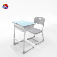 Ensemble de bureau et chaise d'école élémentaire réglables en hauteur, en bois de haute qualité, pour salle de réunion scolaire et salle de classe