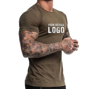 T-shirts de sport pour hommes, coupe ajustée, fitness, course à pied, vente en gros, OEM, salle de sport, entraînement, respirant, séchage rapide - Product Image 3