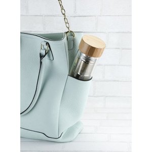 Giá tốt nhất thiết kế hiện đại trong Suốt 500ml thủy tinh uống chai với nắp tre - Product Image 5