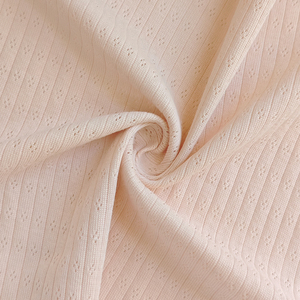 Nhà Máy Tùy Chỉnh Bán Buôn Phụ Nữ Ăn Mặc Quần Áo Trẻ Em 140gsm 100% Combed Cotton Dệt Kim Jacquard Pointelle Sườn Vải - Product Image 1