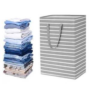 Công Suất Lớn Bền Vải Giặt <span class=keywords><strong>Hamper</strong></span> Quần Áo Tổ Chức Lưu Trữ Giỏ Với Xử Lý - Product Image 2