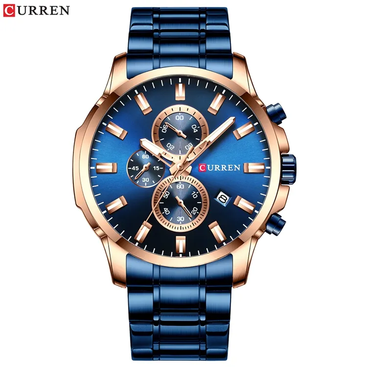 Curren 8348 Mannen Luxe Japan Movt Waterbestendig Quartz Horloge Roestvrij Staal Terug Mens Beste Kwaliteit Horloges Oem