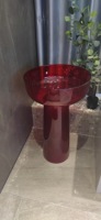 Fanwin coloré hôtel salle de bain autoportant résine piédestal bassin transparent lavabo résine clair bassin