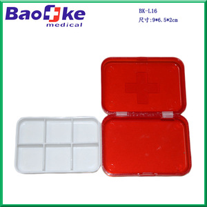 Hoshina Mini Pastillero de 6 Compartimentos Rojo PP Portátil para Viaje, Estuche Hermético a Prueba de Humedad para Almacenamiento de Medicamentos - Product Image 3