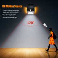 Mini lampe solaire murale, design en forme de V, luminescence double face, extérieur, IP65, étanche, avec capteur de mouvement PIR pour mur, clôture