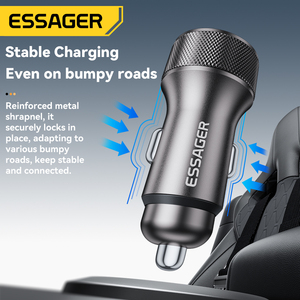 Cargador de Coche ESSAGER ES-CC23 de 36W con 2 Puertos USB-<span class=keywords><strong>A</strong></span> y Pantalla LED, Compatible con <span class=keywords><strong>iPhone</strong></span>, Cargador USB para Coche para Teléfonos Android con USB-C - Product Image 6