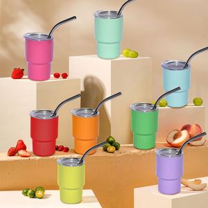 3oz 304 Stainless Steel Mini Shot Glass with Straw <b>Double</b> <b>Wall</b> Vacuum Insulated Travel Coffee Mug - Product Image 3