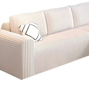 Canapé en tissu en forme de L avec rangement intégré, doté d'un design sans cadre et d'un mousse moulée monobloc - Product Image 5