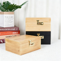 Boîte de rangement en bambou personnalisée en gros avec plateau roulant et broyeur à herbes, rangement anti-odeur pour accessoires de fumeur