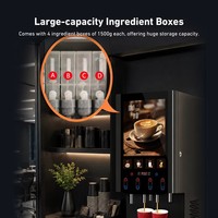 Machine à café instantanée commerciale pour comptoir, 4 saveurs, chaud/froid, concentration et taille de tasse réglables