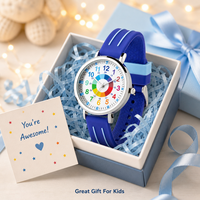 Montre éducative en quartz analogique pour enfants avec bracelet en silicone pour filles et garçons – Vente en gros