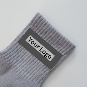 Glacier 2026 <strong>High</strong> Quality Female <strong>Thigh</strong> Socks Gray Custom Pilates Low Top White Socks Anti-slip Yoga Socks - Product Image 2