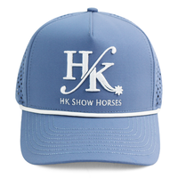 Gorra de 5 Paneles Unisex HN10 de Alta Calidad en Azul Polvoriento, con Cuerdas, Perforaciones Láser, Impermeable, de Secado Rápido, Personalizable con Bordado, para Actividades al Aire Libre